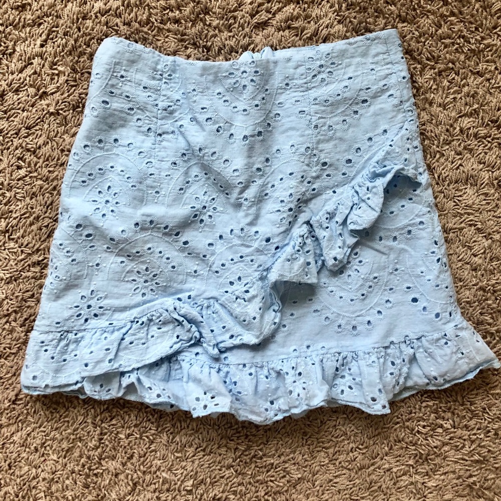 Super cute blue ruffle skirt
